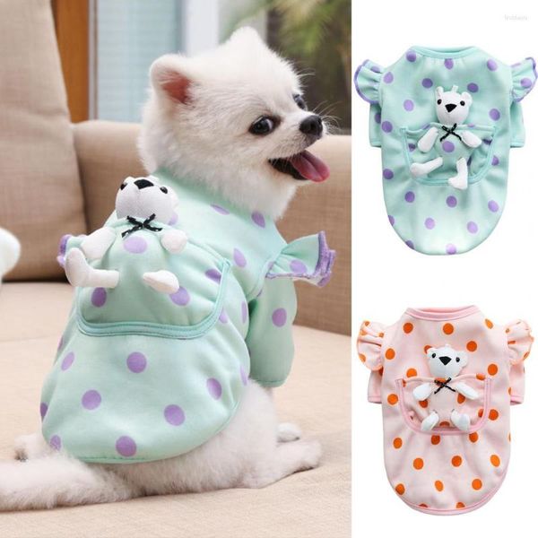 Vêtements pour chiens vêtements pour animaux de compagnie chiens chats sweat Costume vague points motif Cosplay Texture douce avec poupée pour l'automne