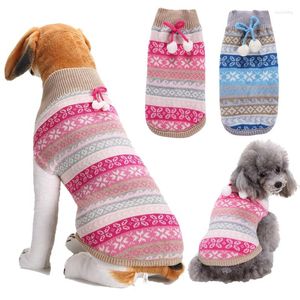 Vêtements pour chiens Vêtements pour animaux de compagnie Mode Garder au chaud Vêtements Petit pull en tricot Costume de Noël pour chiot Chihuahua Rose Flocon de neige XXS-XXL