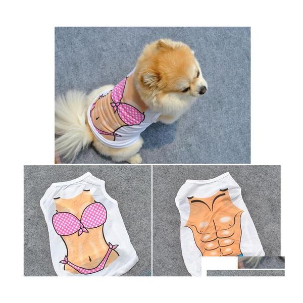 Vêtements pour chiens Vêtements pour animaux de compagnie Mode Personnalité Bikini Impression Casual Chats Gilet Sexy Animaux Manteau Dhs Livraison Drop Home Garden Supplies Dh1O7