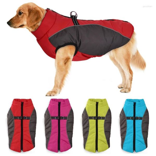 Ropa para perros Ropa para mascotas para perros grandes Otoño Invierno Chaqueta cálida Abrigo Grande Chaleco reflectante impermeable Golden Labrador Retriever Traje