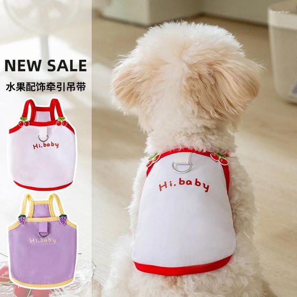 Ropa para perros Ropa para mascotas Accesorios de frutas Chaleco de tirantes de tracción para perros Ropa Gato Pequeño Hi Baby Print Lindo Productos delgados 2024