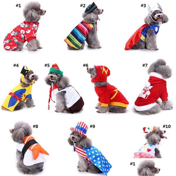 Vêtements pour chiens Vêtements pour animaux de compagnie Costume d'Halloween pour les petits chiens Manteau de Noël Vestes Fête d'anniversaire Transformer Costumes Drop Delivery Home Dhdu0