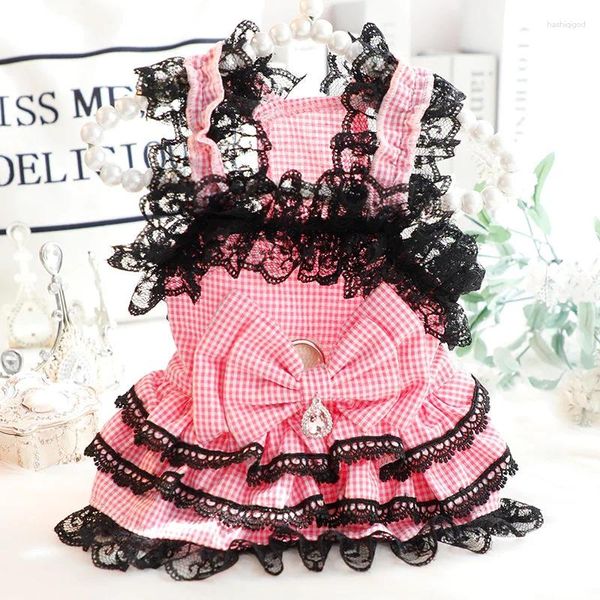 Vêtements pour chiens vêtements pour animaux de compagnie Robe à suspension pour chiens Vêtements Cat Small Sweet mince princesse rose jupe d'été Girl Produits 2024