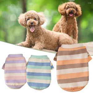 Vêtements pour chiens vêtements de compagnie rayures multicolores en polyester chaud de chemise chaude en manteau à deux pattes adorable gilet pour la maison