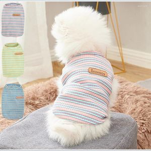 Hondenkleding huisdierkleding pring zomer gebreide vest t-shirt shirt ademende puppy kleding voor kleine kat mode schattige jurk