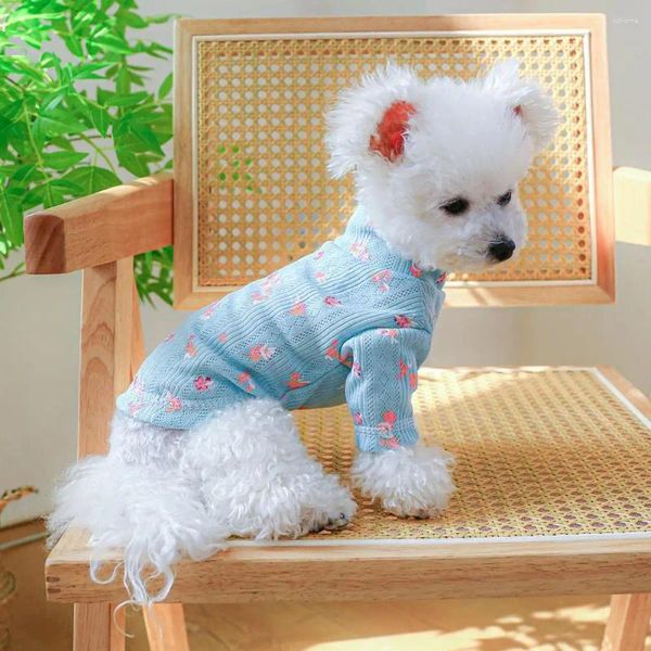 Vêtements pour chiens Vêtements pour animaux de compagnie Vêtements d'été doux Fleur Impression Gilet Chemise Sweat-shirt pour petits animaux Chihuahua Chats