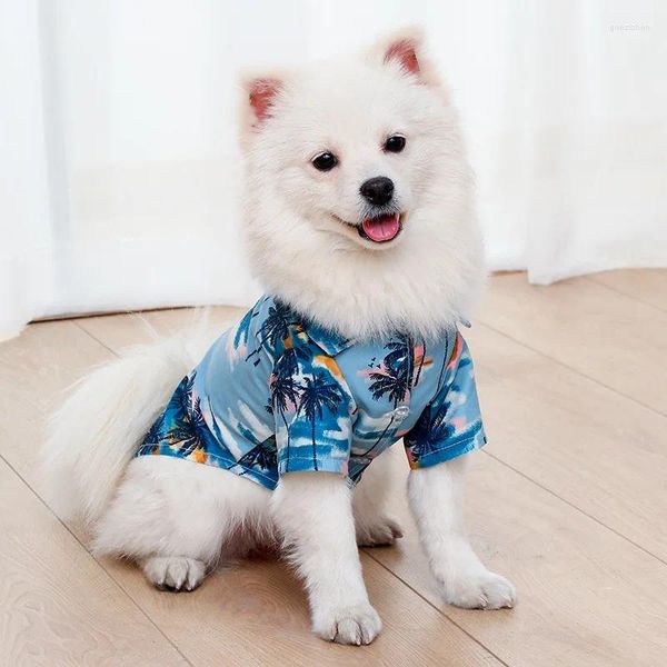 Ropa para perros Ropa para mascotas Estilo de primavera y verano Camisa de playa Hawaiian Cat Teddy Four Seasons Suministros de ropa