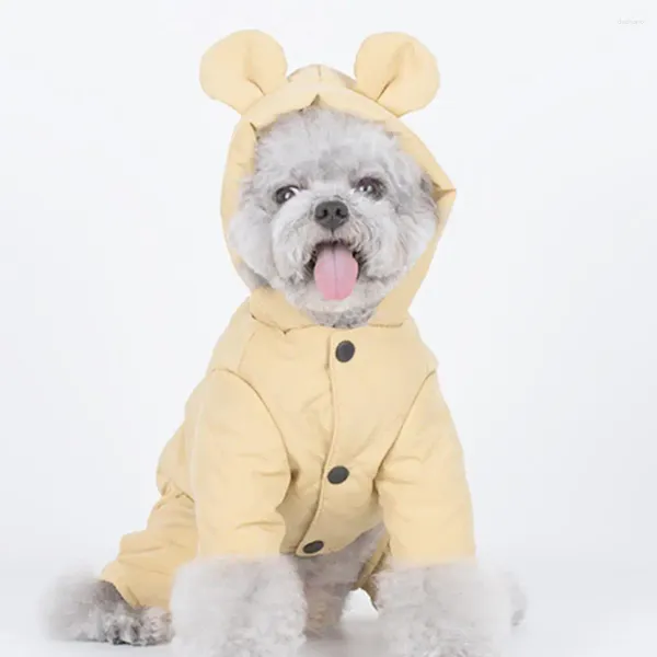 Vêtements pour chiens vêtements pour animaux de compagnie super doux en polyester pêche peau hiver quatre jambes décor de manteau capugé pour l'automne