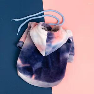 Hondenkleding huisdierkleding tie-dye hoodies kleine middelgrote kattenhonden herfst winter fleece modejas chihuahua yorkshire pomeraniaanse trui