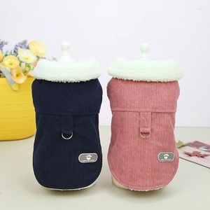 Dog Apparel Pet Clothes Winter Corduroy Vest Jackets Suit Warm Fleece For Small Dogs Coat Clothing Fashionable Supplies