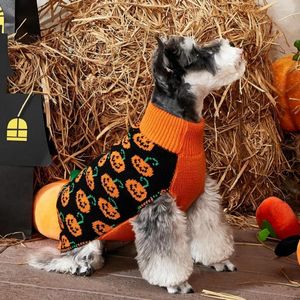 Vêtements pour chiens Vêtements pour animaux de compagnie Hiver Chaud Pull de Noël pour petits chiens de taille moyenne Chats Tricoté Halloween Citrouille Chiot Veste Vêtements