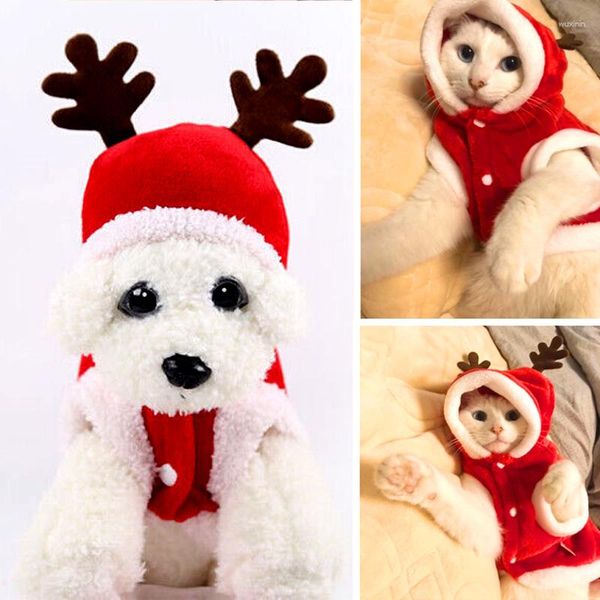 Ropa para perros Ropa para mascotas Invierno Cálido Suave Confort Perros Sudaderas con capucha para cachorros pequeños Gatos Chihuahua Yorkshire Disfraz de Navidad