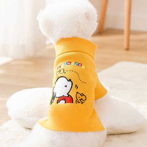 Vêtements pour chiens Vêtements pour animaux de compagnie Dessin animé Sweats à capuche Vêtements pour chien Petit Costume Pochacco Imprimer Chiens Mignon Automne Hiver Pull Jaune Colla227E