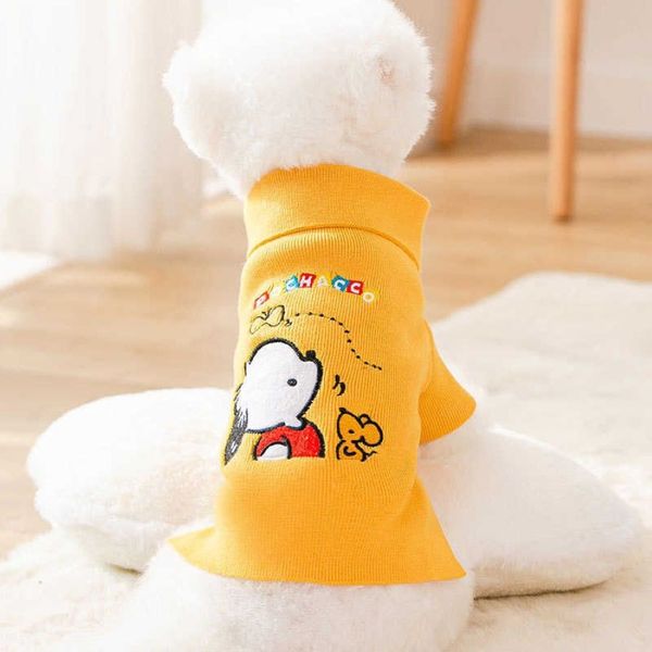 Vêtements pour chiens Vêtements pour animaux de compagnie Dessin animé Sweats à capuche Vêtements pour chien Petit Costume Pochacco Imprimer Chiens Mignon Automne Hiver Pull Jaune Colla261F