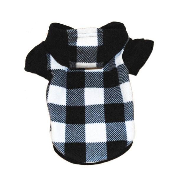 Vêtements de chien Vêtements pour animaux de compagnie Chat Petits vêtements Casual Plaid Polaire Chiot Sweats à capuche Manteau chaud pour Chihuahua Yorkshire Bleu Rouge Violet XS-L