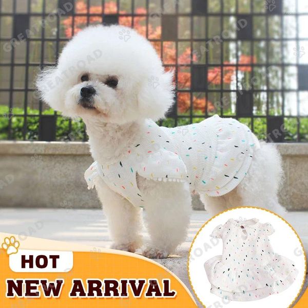 Vêtements pour chiens Vêtements pour animaux de compagnie Coton Stretch Jupe à pois respirante Robe de princesse pour petits animaux de compagnie