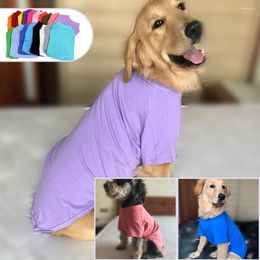 Vêtements pour chiens Vêtements pour animaux de compagnie T-shirt en coton Taille monochrome Printemps et été Couleur unie Col rond 1pcs