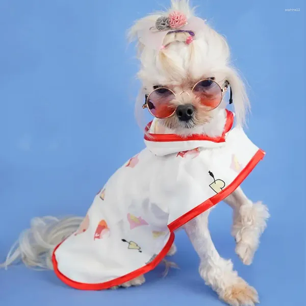Ropa para perros ropa de ropa de mascota cinta adhesiva de tela cape chaqueta de cachorro delgada de verano