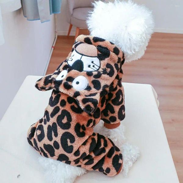 Vêtements pour chiens Vêtements pour animaux de compagnie Pull pour chiot Motif tigre Chat Vêtements à capuche à quatre pattes Hiver Chaud