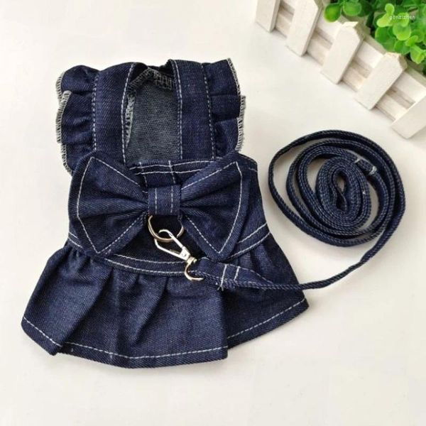 Ropa para perros Ropa para mascotas Vestido de verano Pantalones vaqueros de mezclilla Falda Gato Cachorro Traje Traje Yorkshire Pomeranian Bichon Poodle Schnauzer Ropa