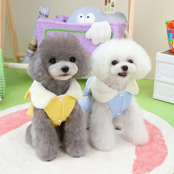 Ropa para perros pelaje de mascota adorable patrón de corazón gato invierno tibio caliente botón chaqueta de cierre para clima frío forro de vellón grueso