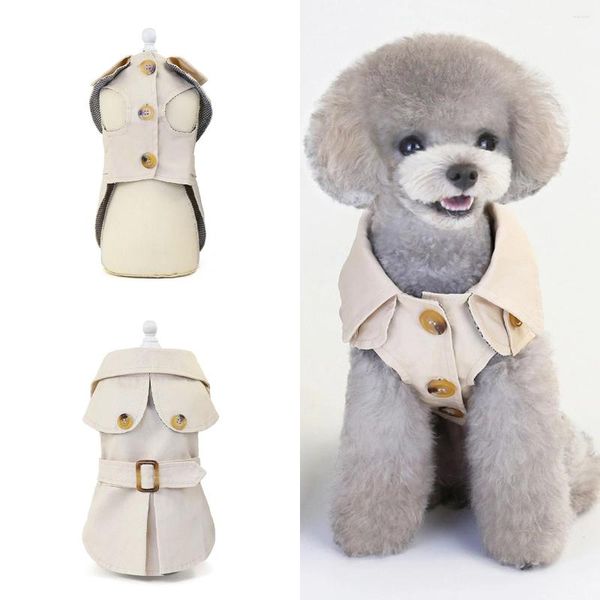 Pequero de ropa para perros Pet para perros pequeños niñas al estilo occidental a prueba de viento con cinturón otoño ropa de invierno cachorro chihuahua mascotas accesorios