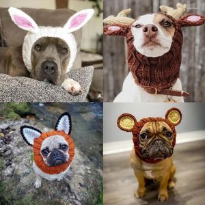 Disfraz de mascota de ropa para perros para gatos calientes sin colgajo envoltura para la oreja sombrero de punto de punto ¡atuendo de invierno año de hilo de navidad cubierta de hilo suave