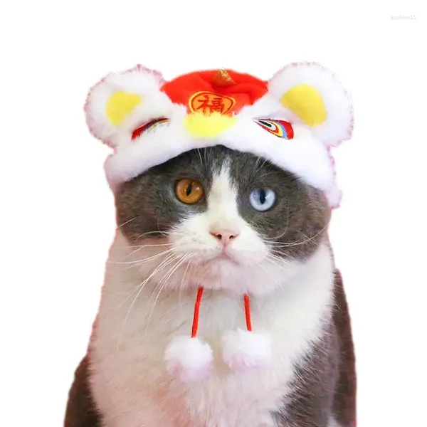 Vêtements pour chiens Costume pour animaux de compagnie Chapeau chaud Lion Chapeaux Cosplay pour la fête de Noël Po Props chinois