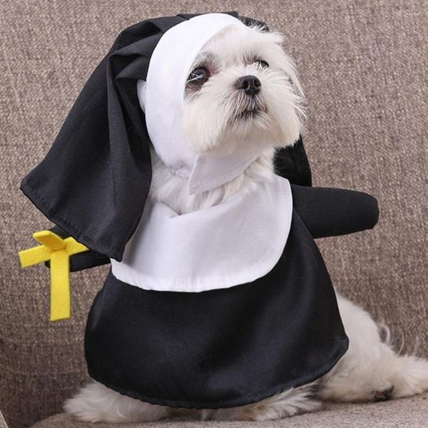 Vêtements pour chiens, ensemble de costumes pour animaux de compagnie, ajustement élastique épais, modélisation 3D, style nonne, Cosplay, transformation d'halloween, fournitures de vêtements