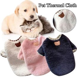 Vêtements pour chiens Costume pour animaux de compagnie Vêtements chauds pour chats Automne Hiver Gilet Fournitures Vêtements Couleur unie Mignon Doux Pull décontracté