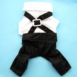 Vêtements pour chiens Costumes pour animaux de compagnie Beaux barboteuses Vêtements Combinaison formelle avec noeud papillon Groom Tuxedo