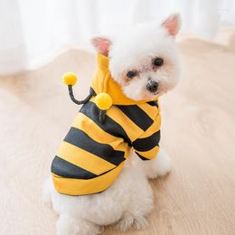 Ropa para perros mascota linda abeja traje suéter pequeño yorkie ropa con capucha cachorro ropa traje primavera otoño