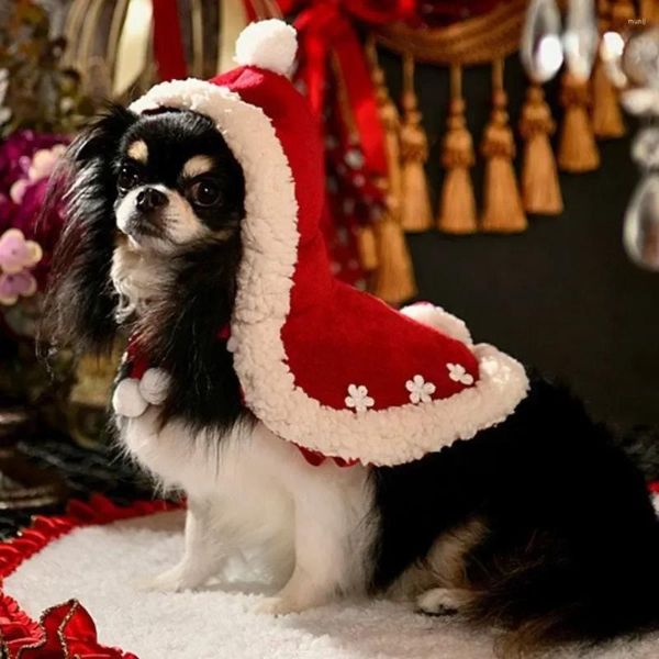 Ropa para perros mascota linda capa con capucha abrigo de navidad ropa de cordero cachorro diseñador vellón bowknot