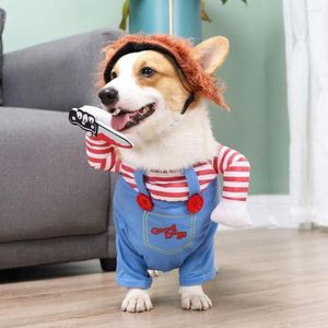 Ropa para perros Mascota Disfraz de muñeca mortal Disfraz divertido de Halloween Chucky Ropa linda Fiesta Cosplay para perros Gatos Cachorro
