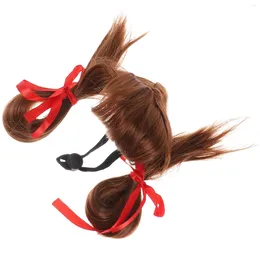 Ropa para perros mascota decorativa decorativa decoración de cabello artificial gato periwig suministro