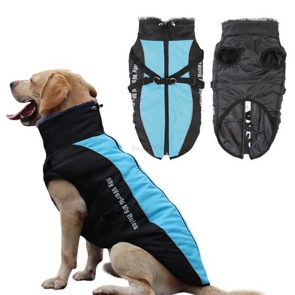 Ropa para perros Ropa para perros para mascotas Abrigo impermeable para perros grandes Invierno Cálido Chaquetas para perros al aire libre con terciopelo Mediano Perros grandes Arnés para caminar RopaL2403