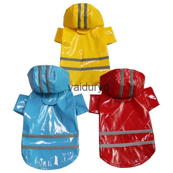 Vêtements pour chiens Manteau de pluie à capuche pour chien de compagnie avec bande réfléchissante pour chiens imperméable et vêtements d'extérieur pour chiens de petite et moyenne taille