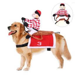 Hondenkleding Pet Dog-Jockey Horse Race Kostuum Grappige kledingvoorraden PO Props voor Halloween Party Decor Drop Delivery Home Garden Dhyif