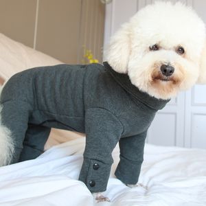 Hondenkleding Pet Dog Jumpsuit Warm 100%katoenen puppy kleding Herfst Winter Pyjama's Bescherm de buik overalls voor kleine honden Chihuahua Poodle Coat 230327