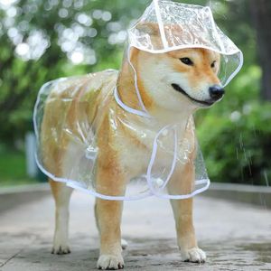 Vêtements pour chiens Pet Dog Puppy Transparent Rainwear Raincoat Pet À Capuche Veste Imperméable Vêtements Doux PVC Raincoat Convient Aux Petits Chiens 231207