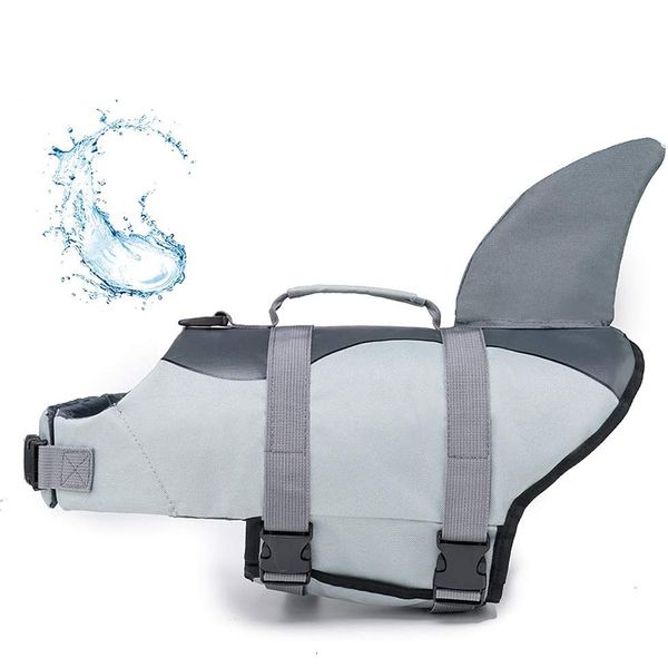Vêtements pour chiens Maillot de bain de sécurité pour chien gilet de sauvetage gilet résistant aux déchirures requin avec poignée de sauvetage utilisé pour la piscine plage aviron 230616