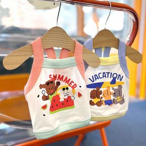 Vêtements pour chiens Pet Dog Sling Cartoon Dog Clothes Summer Than Bear Soft Vest Thin Section Home Clothes Puppy Cute Sun Protection Clothing 230625