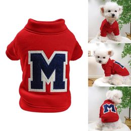 Hundebekleidung Haustierhundekleidung Warme süße Jacken Mode Buchstabe-M Stickerei vorderer Knopfverschluss Wintermantel für kleine Hunde