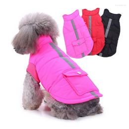 Vêtements pour chiens Vêtements pour chiens de compagnie Vêtements d'hiver chauds petites vestes moyennes rembourrées manteau polaire sécurité conception réfléchissante vêtements Teddy gilet