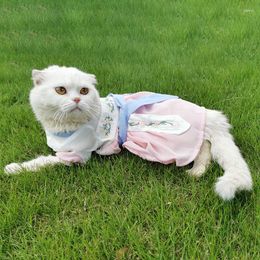 Vêtements pour chiens Robe pour animaux de compagnie pour chiot Hanbok Kimono japonais Petite jupe Costume Vêtements Cat Designer