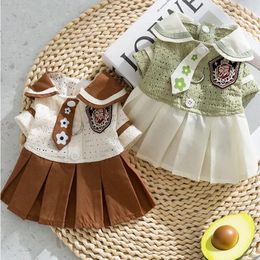 Vêtements pour chiens robe animale jupe mignon style école traction jupes princesse pour les petits chiens vêtements d'été de mariage animaux de compagnie