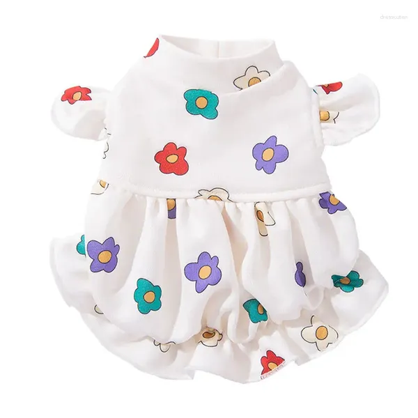 Vêtements pour chiens Robe pour animaux de compagnie Printemps Été Mignon Petites robes de fleurs pour petits chiens Chat Jupe à manches volantes Vêtements Teddy