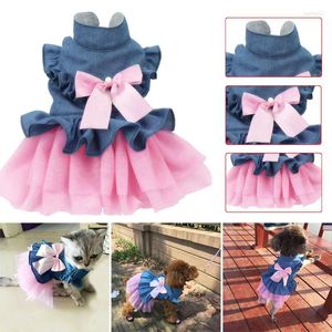 Ropa para perros Vestido para mascotas Boda Cachorro Bowknot Vestidos Ropa Primavera Verano Mascotas Ropa Perros pequeños