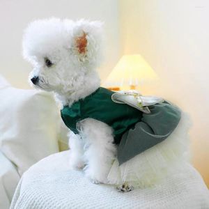 Ropa para perros Vestido para mascotas con decoración de arco Vestidos de princesa con estilo Anillo de tracción para perros cómodos
