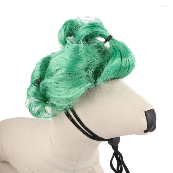 Vêtements de chien Costume de déguisement pour animaux de compagnie Perruque réaliste réglable pour chiens Chats Costume de cosplay drôle Cheveux Cross-dressing Carnaval